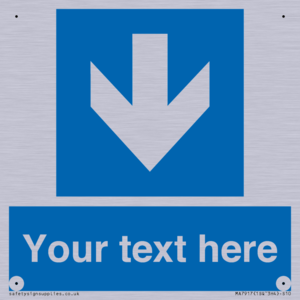 Custom Directional signage blue down arrow 